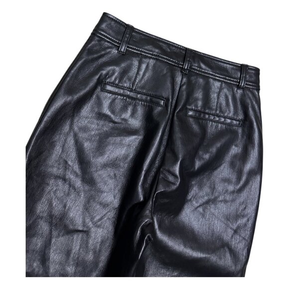 BABATON Aritzia Faux Vegan Leather Ankle Capri Business Casual Pants Womens 2 - Picture 5 of 6